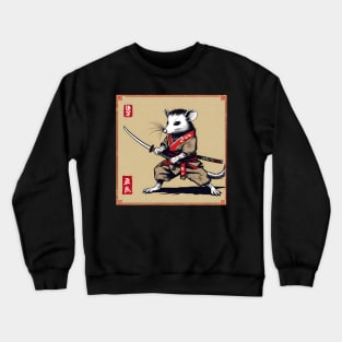 Samurai opossum with katana Crewneck Sweatshirt